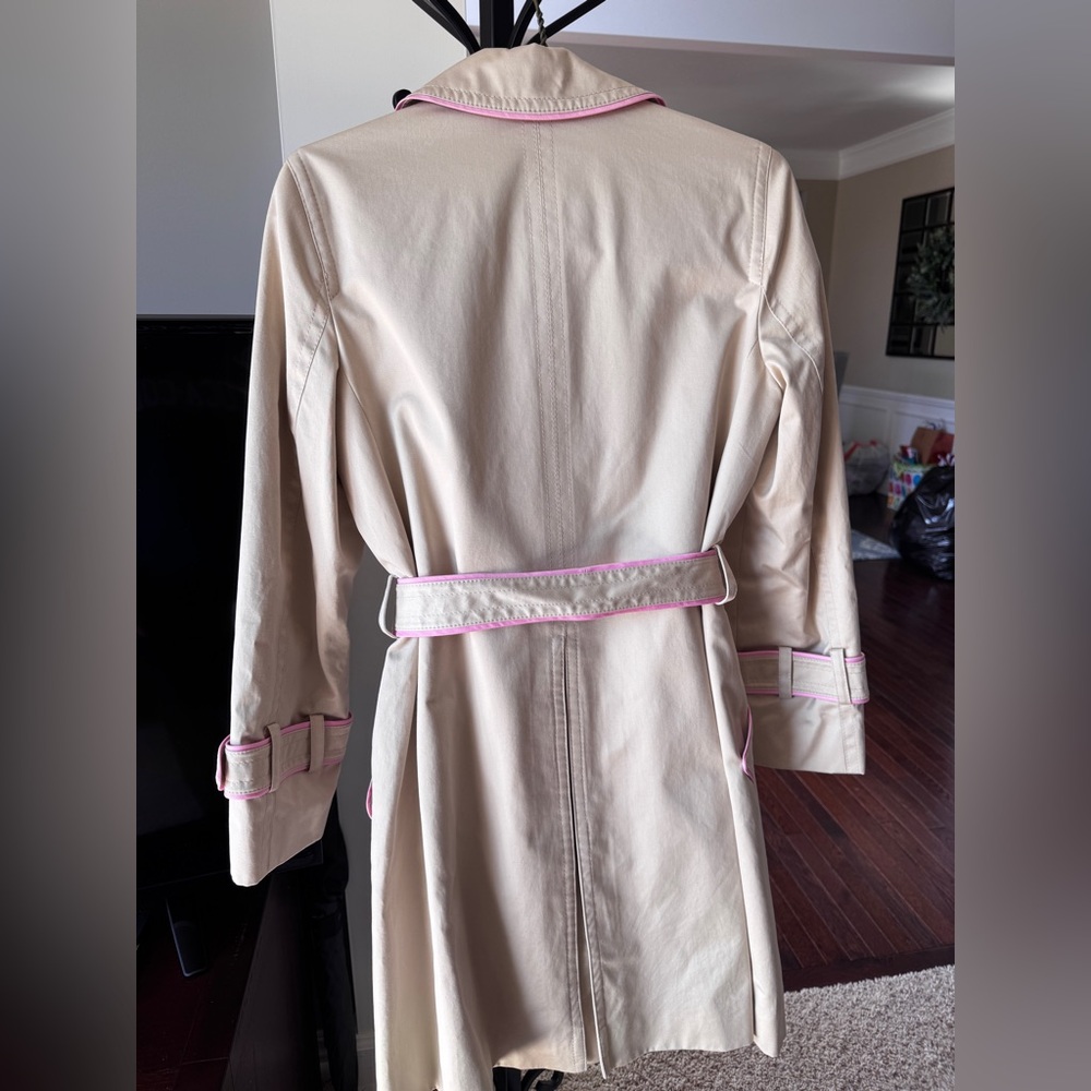 Coach Beige Trench Coat with Pink Accents - Picture 4 of 6